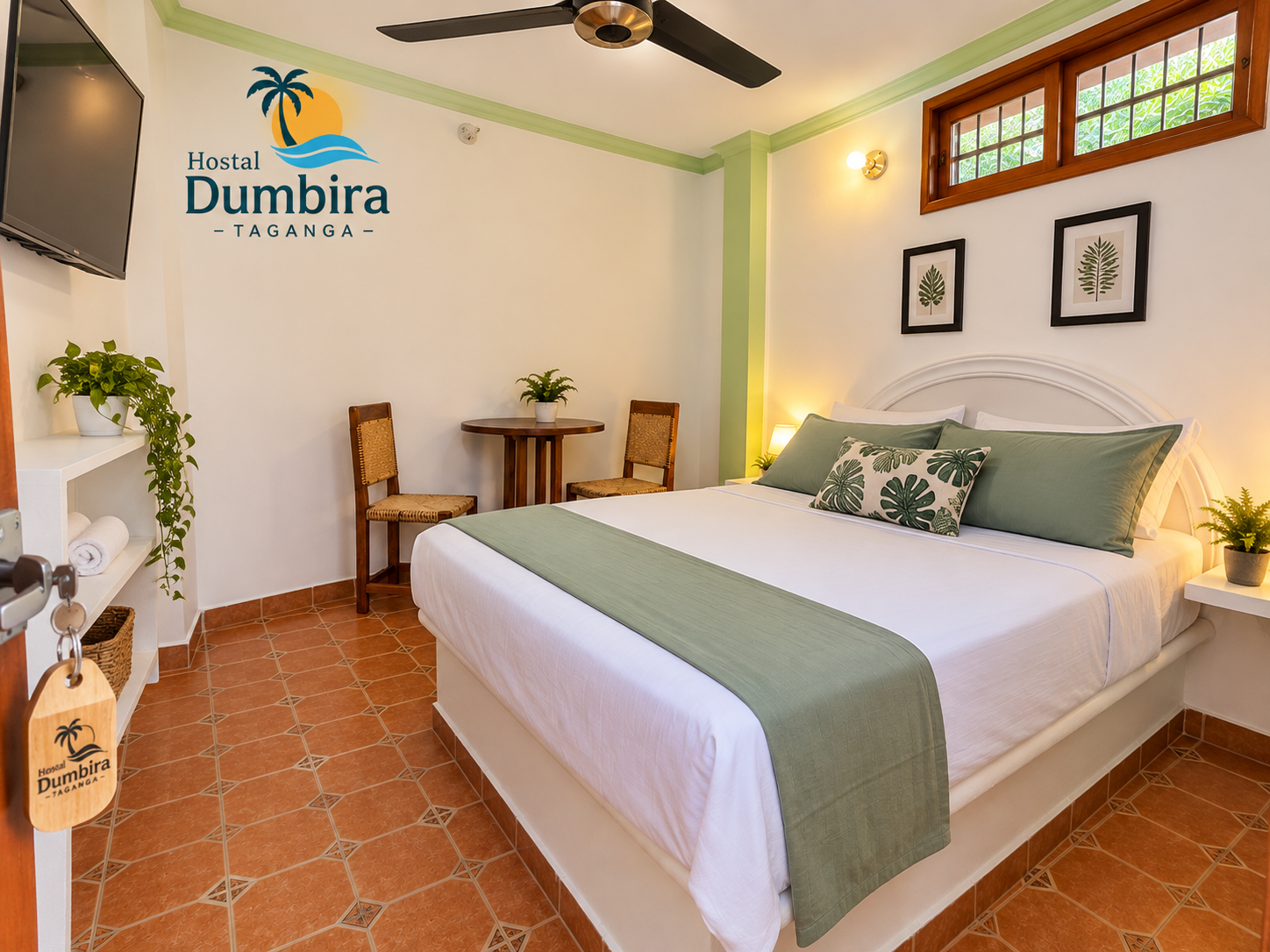 Habitación doble del Hostal Dumbira